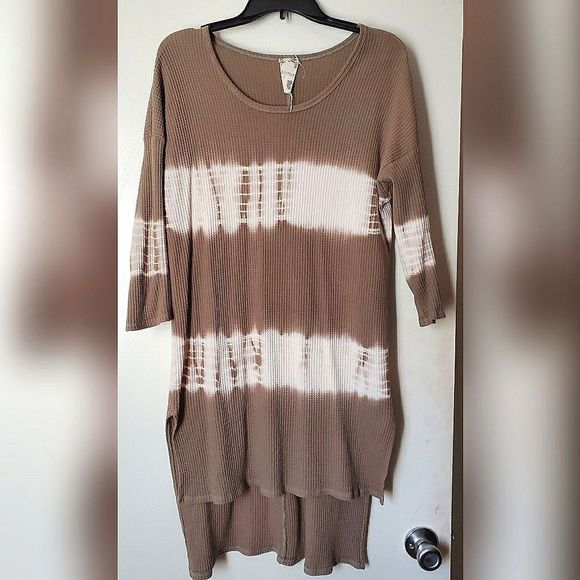 Blu Pepper Tops - Thermal Tie Dye High Low Tunic/Dress